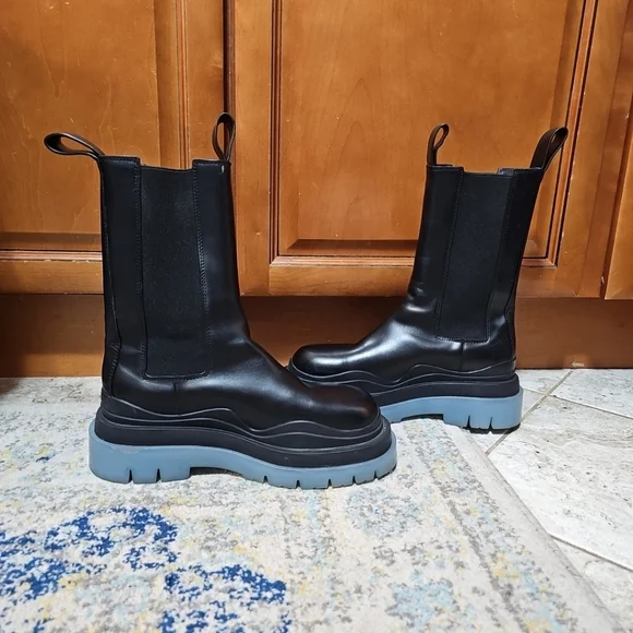 Leather Tire Black Transparent Chunky Boot Size 39 - Picture 5 of 14